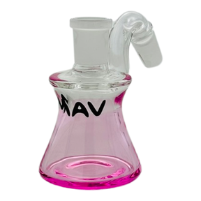 MAV Glass Dry Ash Catcher 14mm/45° in Clear with Pink Accents, Front View
