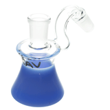 MAV Glass Dry Ash Catcher 14mm/45° with Blue Accents - Angled Side View