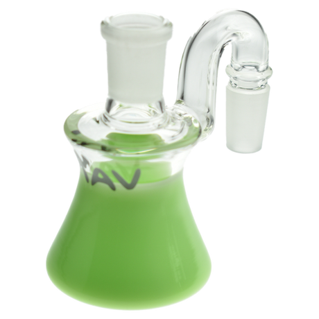 MAV Glass Dry Ash Catcher 14mm/90° in Green - Angled Side View