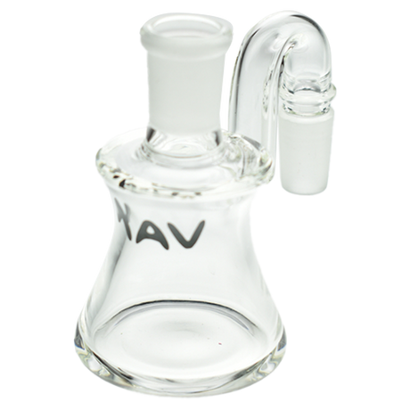 MAV Glass Dry Ash Catcher 14mm/90°, Clear Glass, Angled Side View