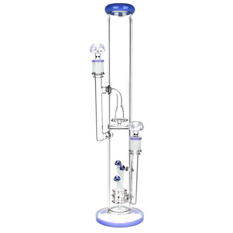 Dub Fungi 17" Straight Tube Water Pipe with Blue Accents, Front View on White Background