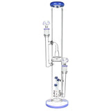 Dub Fungi 17" Straight Tube Water Pipe with Blue Accents, Front View on White Background