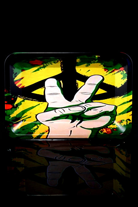 Small Art Metal Rolling Tray – 7″ × 5″ – Select Design