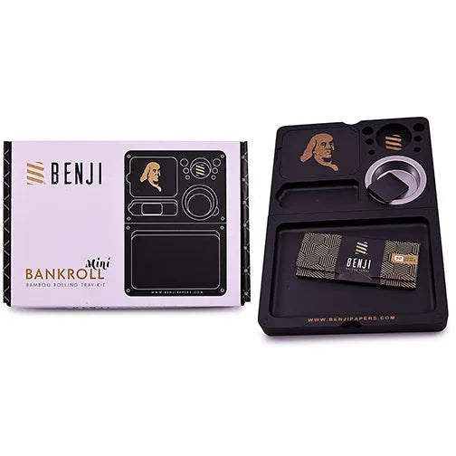 Benji Bankroll Mini Bamboo Tray Kit lid detail