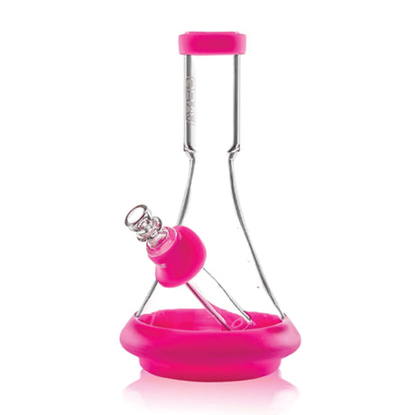 GRAV Deco Silicone Beaker in Pink with Borosilicate Glass and Slit-Diffuser Percolator - Front View