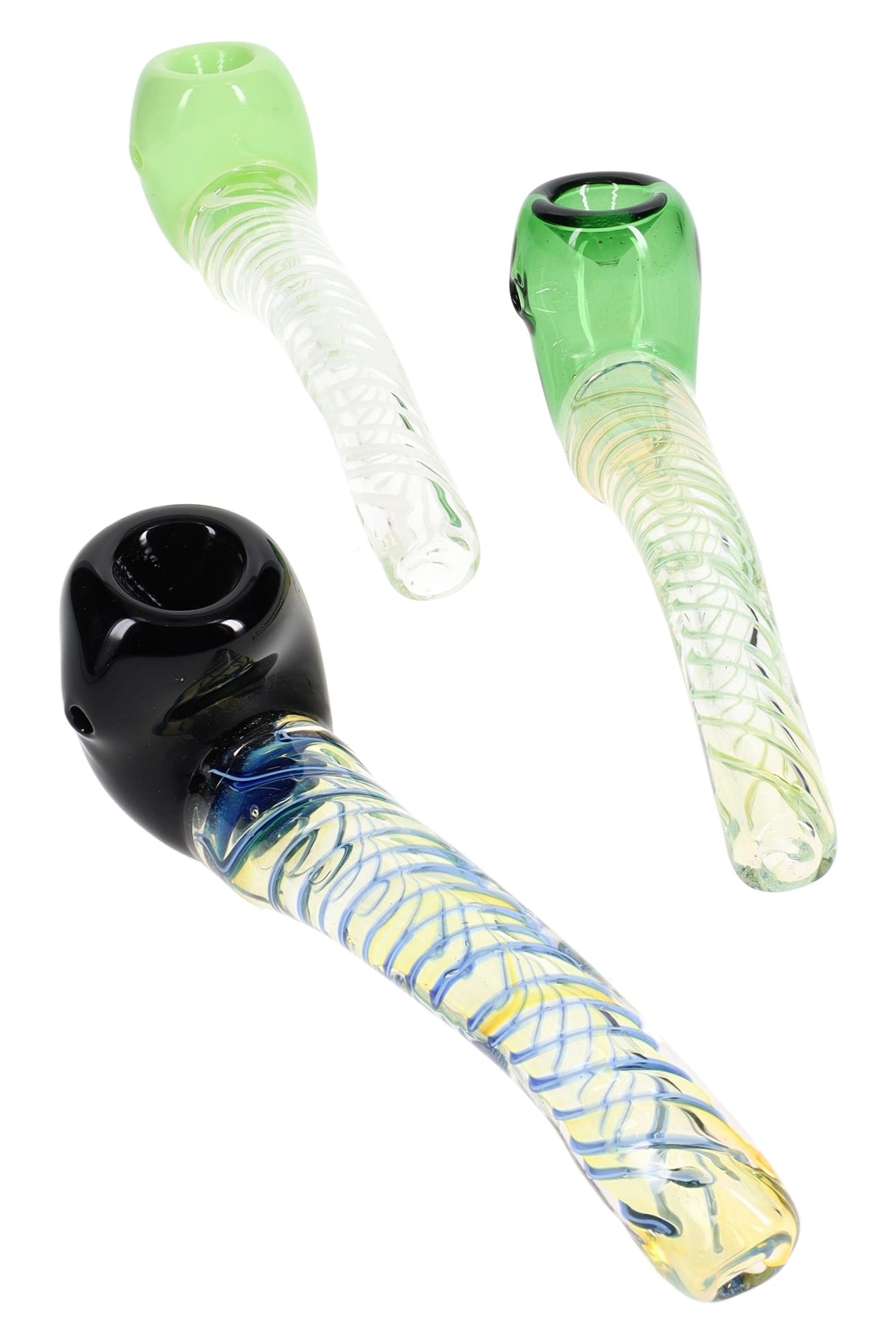 Swirl Striped Glass Sherlock “Twistlock” – 6″ – Assorted Colors