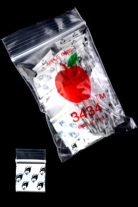 Apple Bags Mini Zip Baggies – 3/4″ × 3/4″ – 1000 Pack