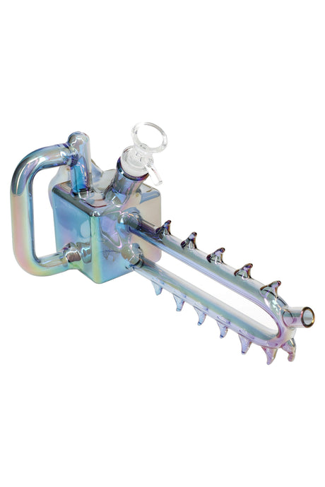 Glass Chainsaw Bong “RipSaw” – Glass-on-Glass – 11″ – Assorted Colors