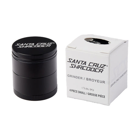 Santa Cruz Shredder Small 4-Piece Grinder in Black - Front View with Packaging