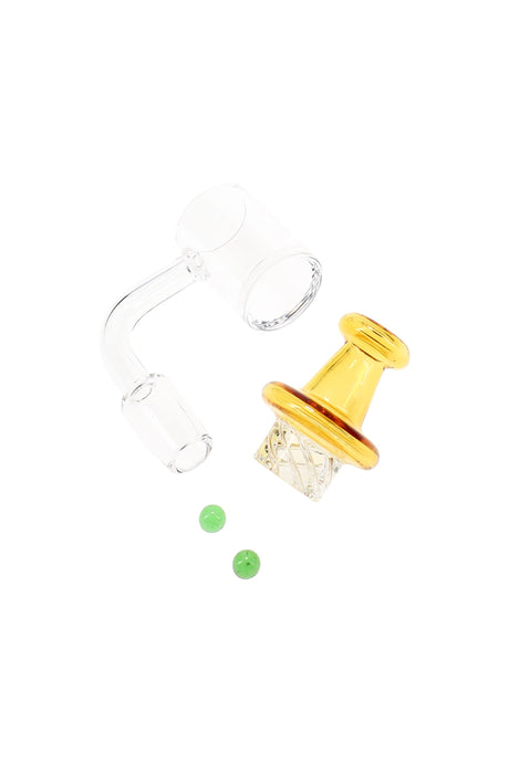 Quartz 14.5 mm Male Spinner Banger – Domeless – With Banger Beads