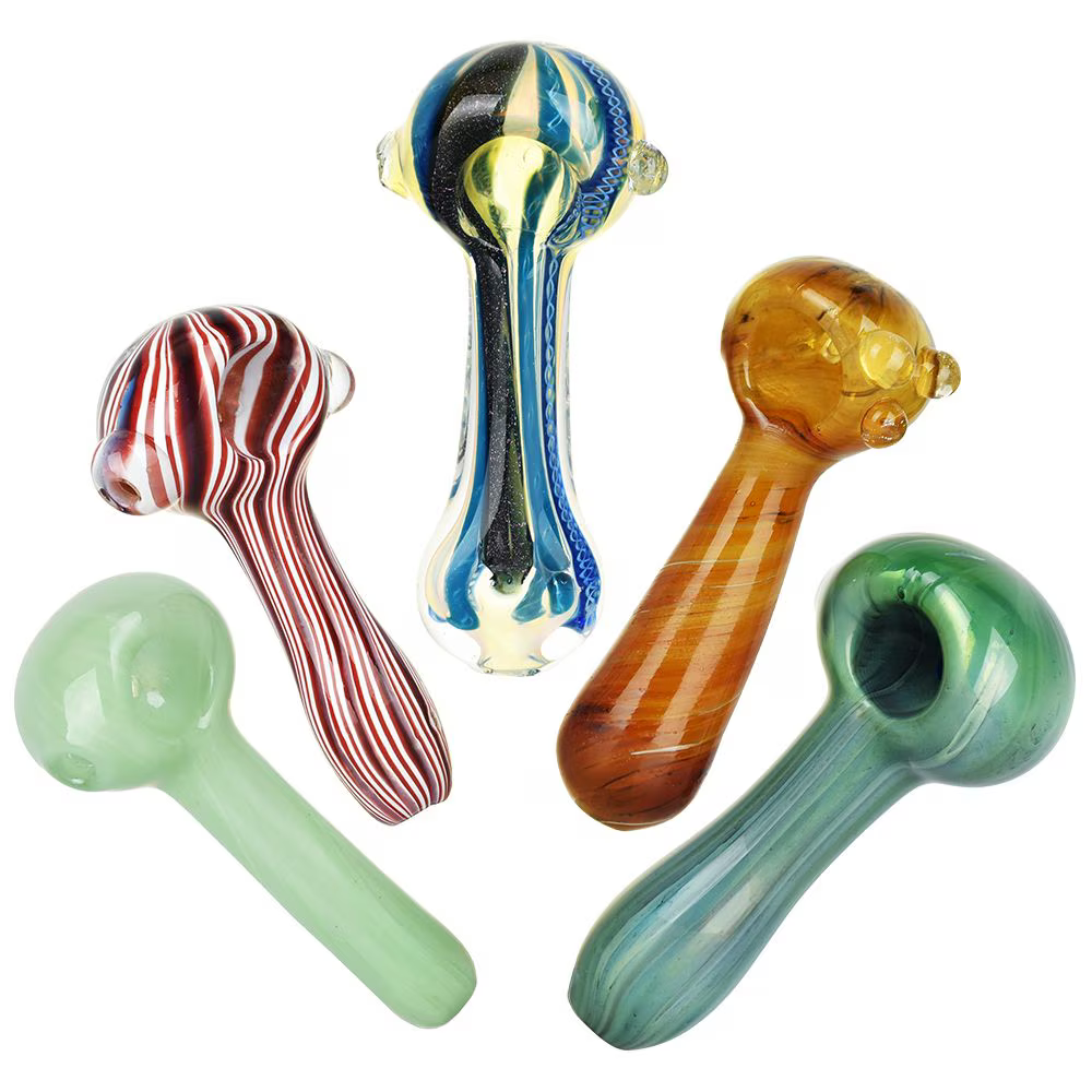 Earth Movement Glass Spoon Pipe Assortment | 3.75" to 4.5" | 20ct Bundle