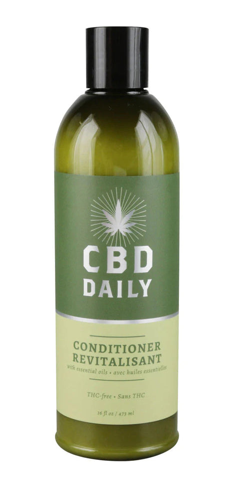 Earthly Body CBD Daily Conditioner 16 oz bottle with hemp extract, front view on white background
