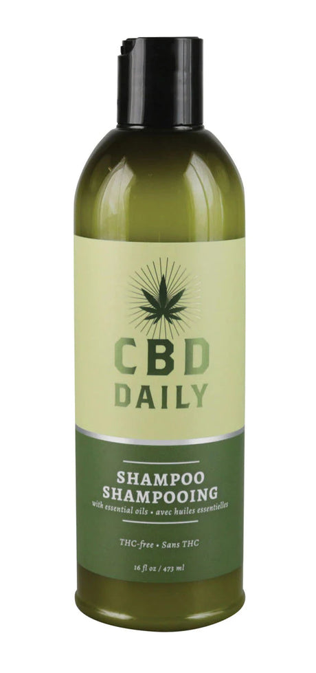 Earthly Body CBD Daily Shampoo with essential oils, THC-free, 16 oz front view