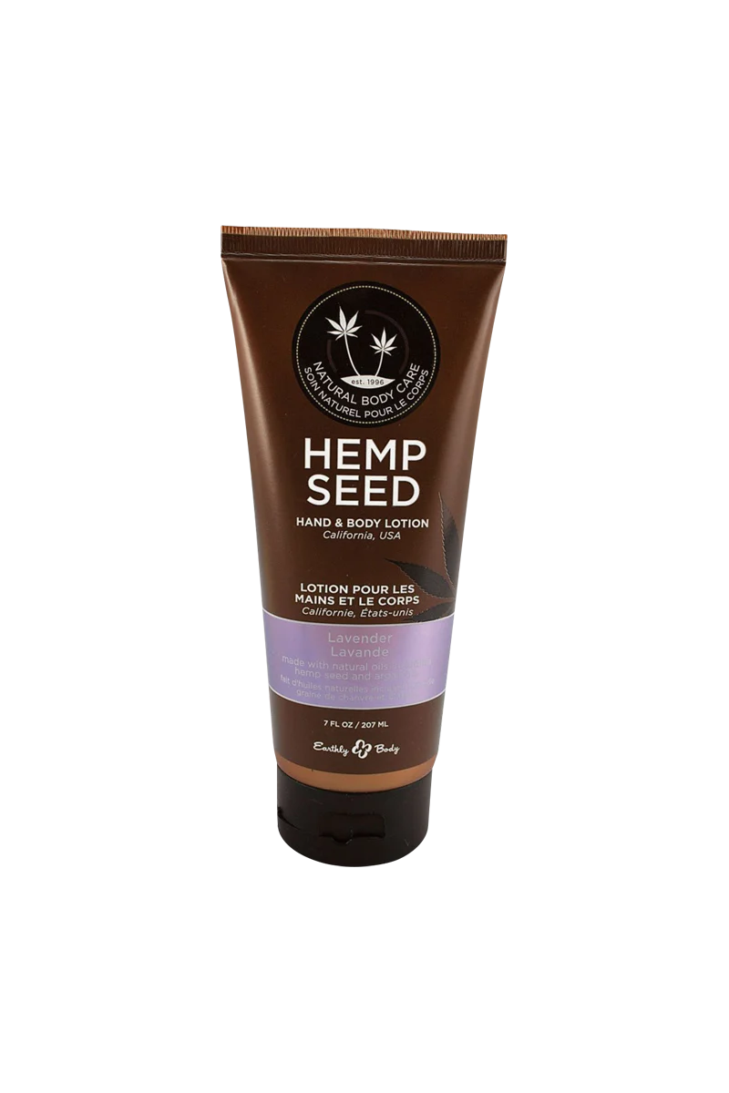 Earthly Body Hemp Seed Hand & Body Lotion, 7 oz with CBD, Lavender Scent - Front View