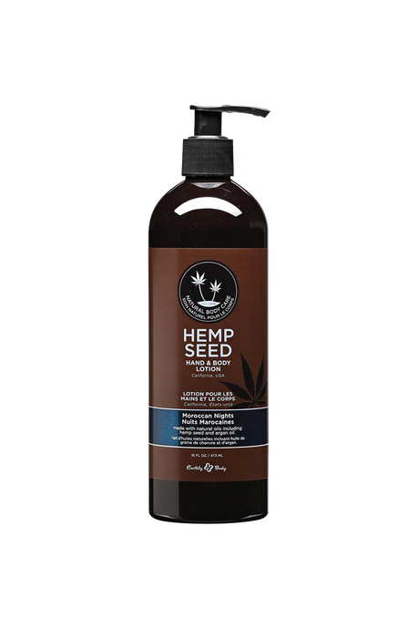 Earthly Body Hemp Seed Hand & Body Lotion, 16 oz with CBD, USA-made, front view