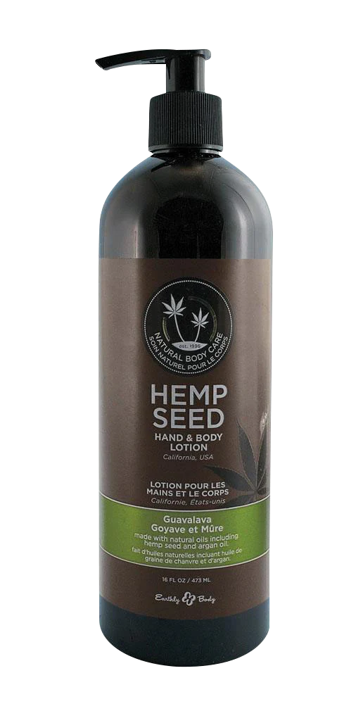 Earthly Body Hemp Seed Hand & Body Lotion with CBD, 16 oz bottle front view