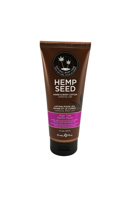 Earthly Body Hemp Seed Hand & Body Lotion, 7 oz with CBD, front view on white background