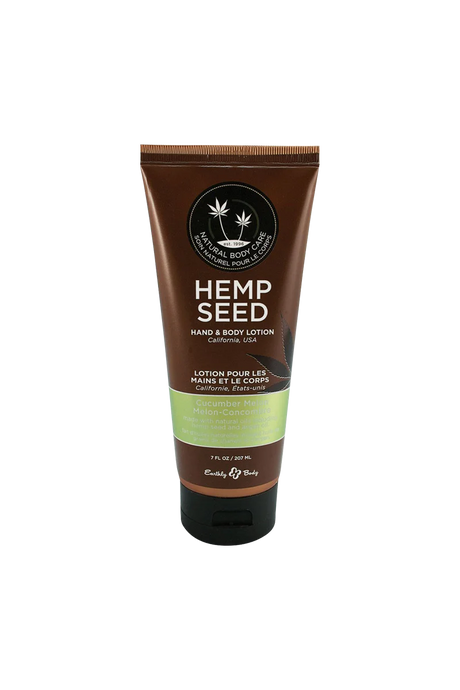Earthly Body Hemp Seed Hand & Body Lotion 7 oz - Cucumber Melon, front view on white background