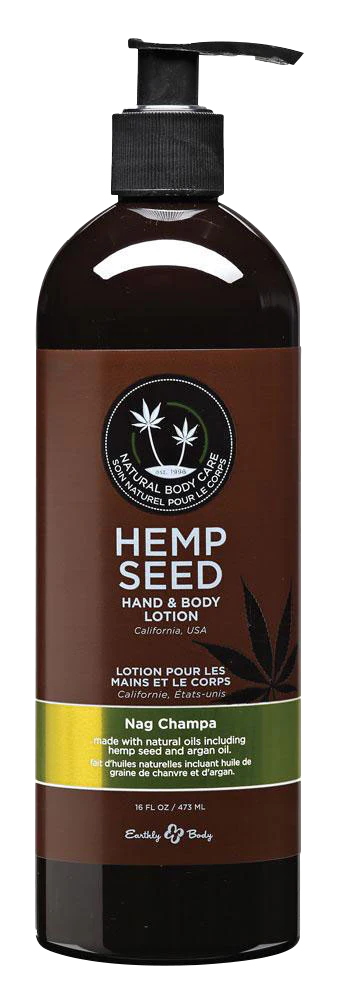 Earthly Body Hemp Seed Hand & Body Lotion Nag Champa 16 oz Front View