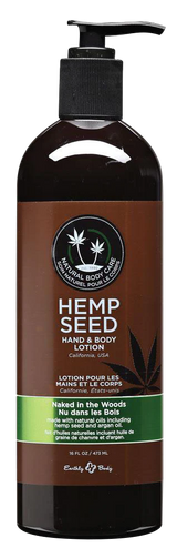 Earthly Body Hemp Seed Hand & Body Lotion, Naked in the Woods variant, 16 oz bottle front view