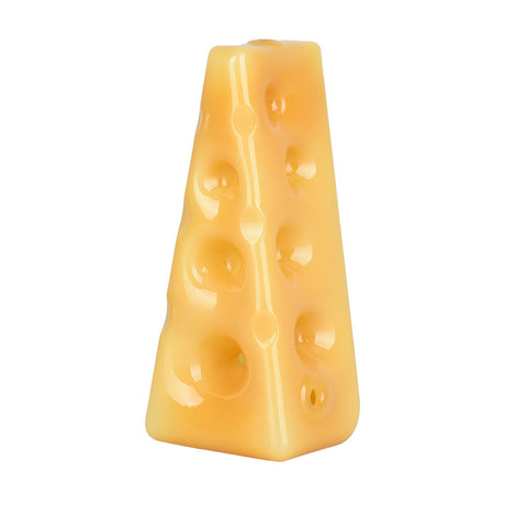 Easy Cheesie Glass Pipe by Easygoing Glass, 4.25" Borosilicate, Clear Cheese Design, Front View