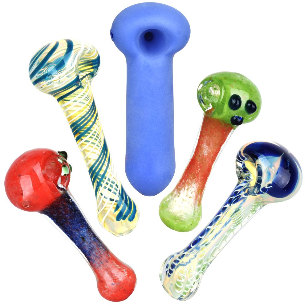 Eccentric Glass Spoon Pipe Assortment | 4.75" to 5.25" | 20ct Bundle