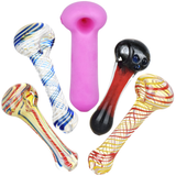 Eccentric Glass Spoon Pipe Assortment | 4.75" to 5.25" | 20ct Bundle