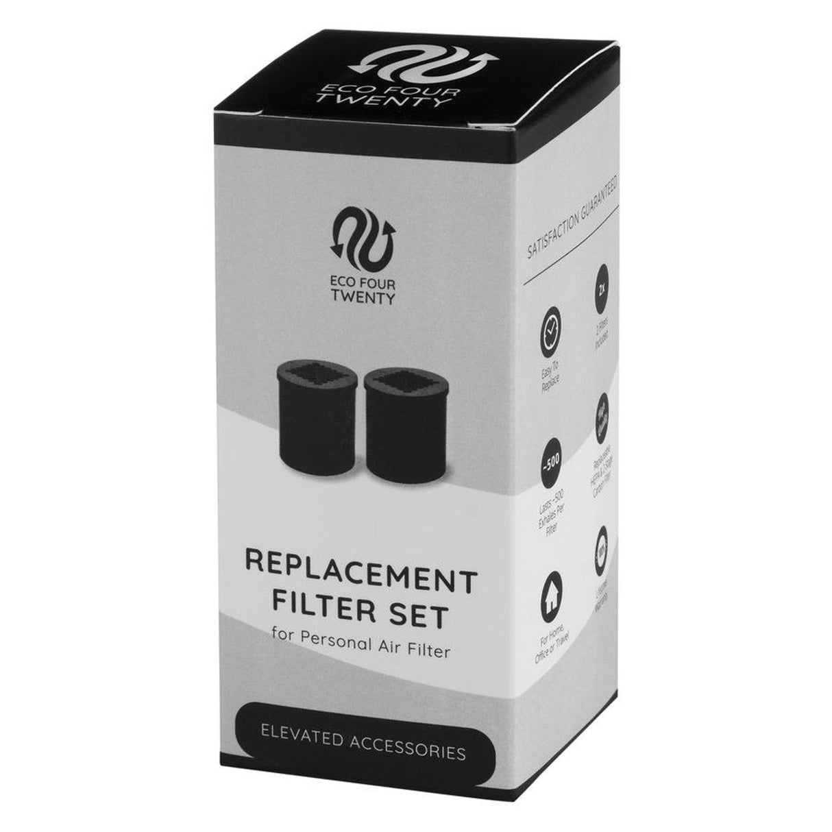 Eco Four Twenty Air Filter Replacement Filters, 2-Pack, Front View on White Background