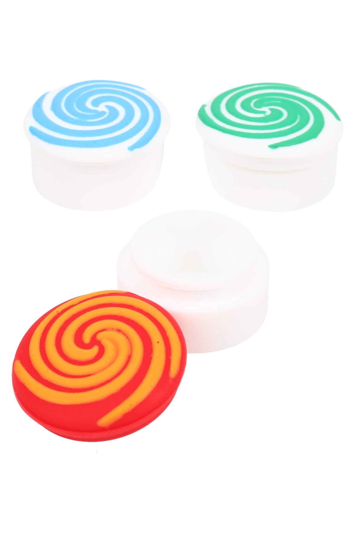 Spiral Silicone Jar – 1.25″ -  Assorted Colors