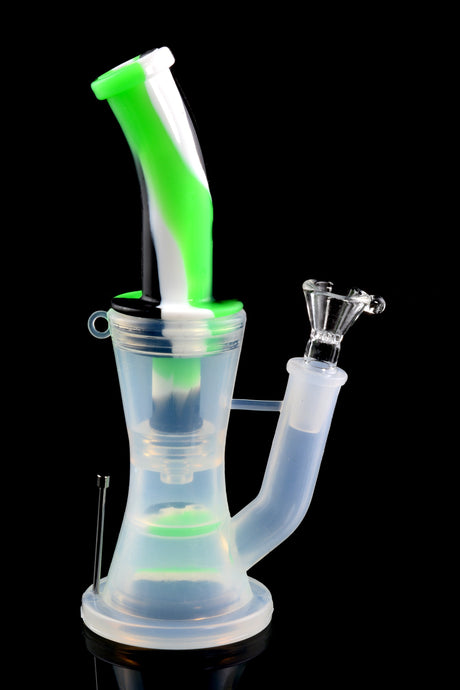 2-Part Silicone Bong “Hive Pop” – Honeycomb-to-Dome Percs – 8½″