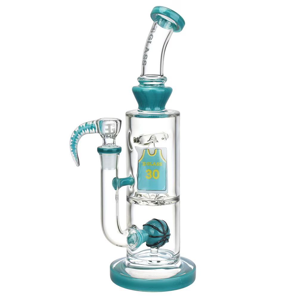 EG Glass Basketball Glass Water Pipe | 11" | 14mm F | Colors Vary