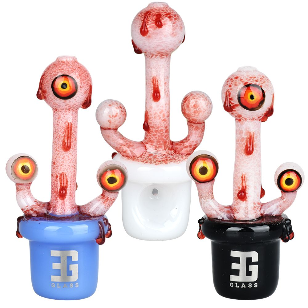 EG Glass Bonsai Series Potted Eyeballs Glass Hand Pipe | 5" | Colors Vary