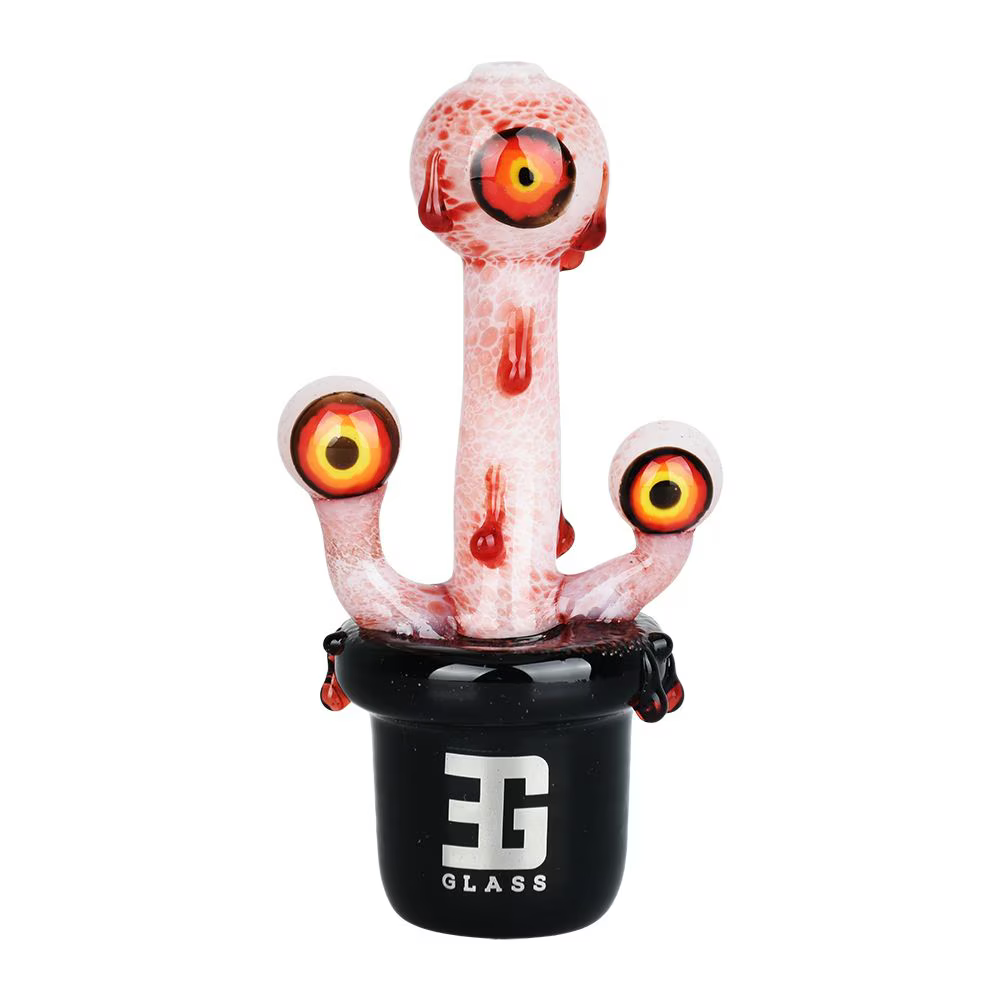 EG Glass Bonsai Series Potted Eyeballs Glass Hand Pipe | 5" | Colors Vary