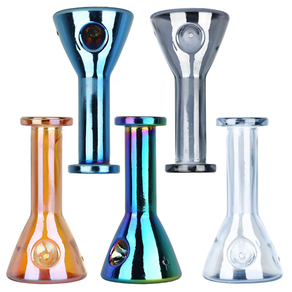 Electroplated Beaker Glass Hand Pipe | 5" | Assorted Colors | 5ct Bundle