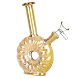 Electroplated Donut Glass Water Pipe | 6.75" | 14mm F | Colors Vary