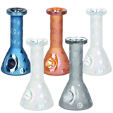 Electroplated Etched Beaker Glass Hand Pipe | 5" | Assorted Colors | 5ct Bundle