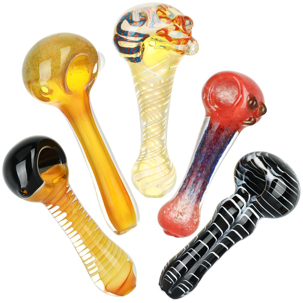 Elemental Glass Spoon Pipe Assortment | 4" to 5.25" | 20ct Bundle