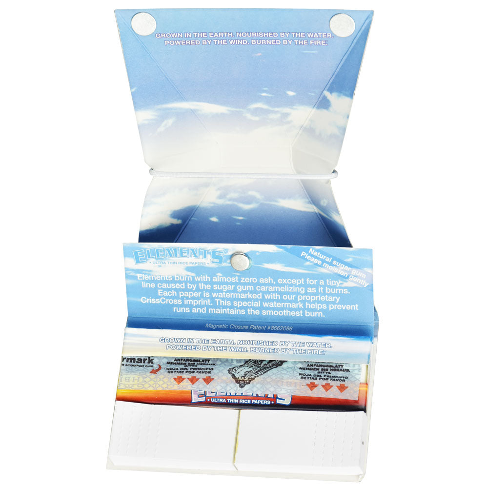 Elements Artesano Rice Rolling Papers pack open front view on white background