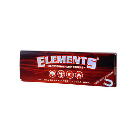 Elements Red 1 1/4" Slow Burn Hemp Rolling Papers pack front view
