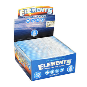 Elements Rice Rolling Papers box open showing Kingsize Slim packs