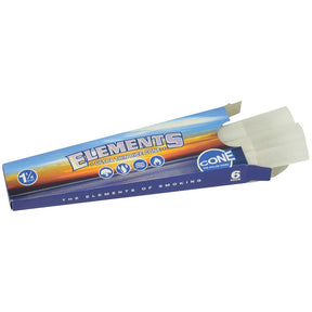 Elements Ultra Thin Rice Cones 1 1/4" Size 98mm Pack Front View with 2 Cones Displayed