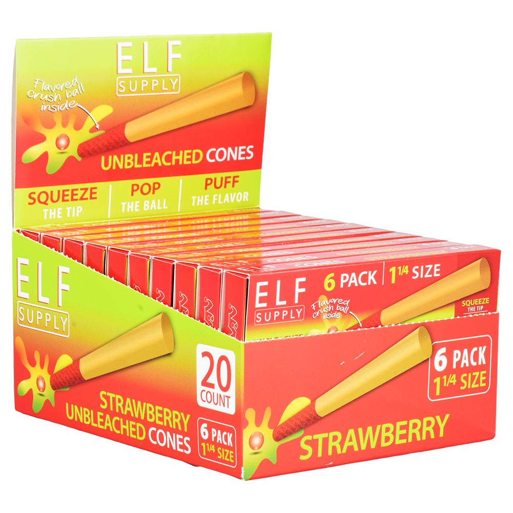 ELF Supply Unbleached Flavor Pop Pre-Rolled Cones | 1 1/4 | 6pc | 20pk Display