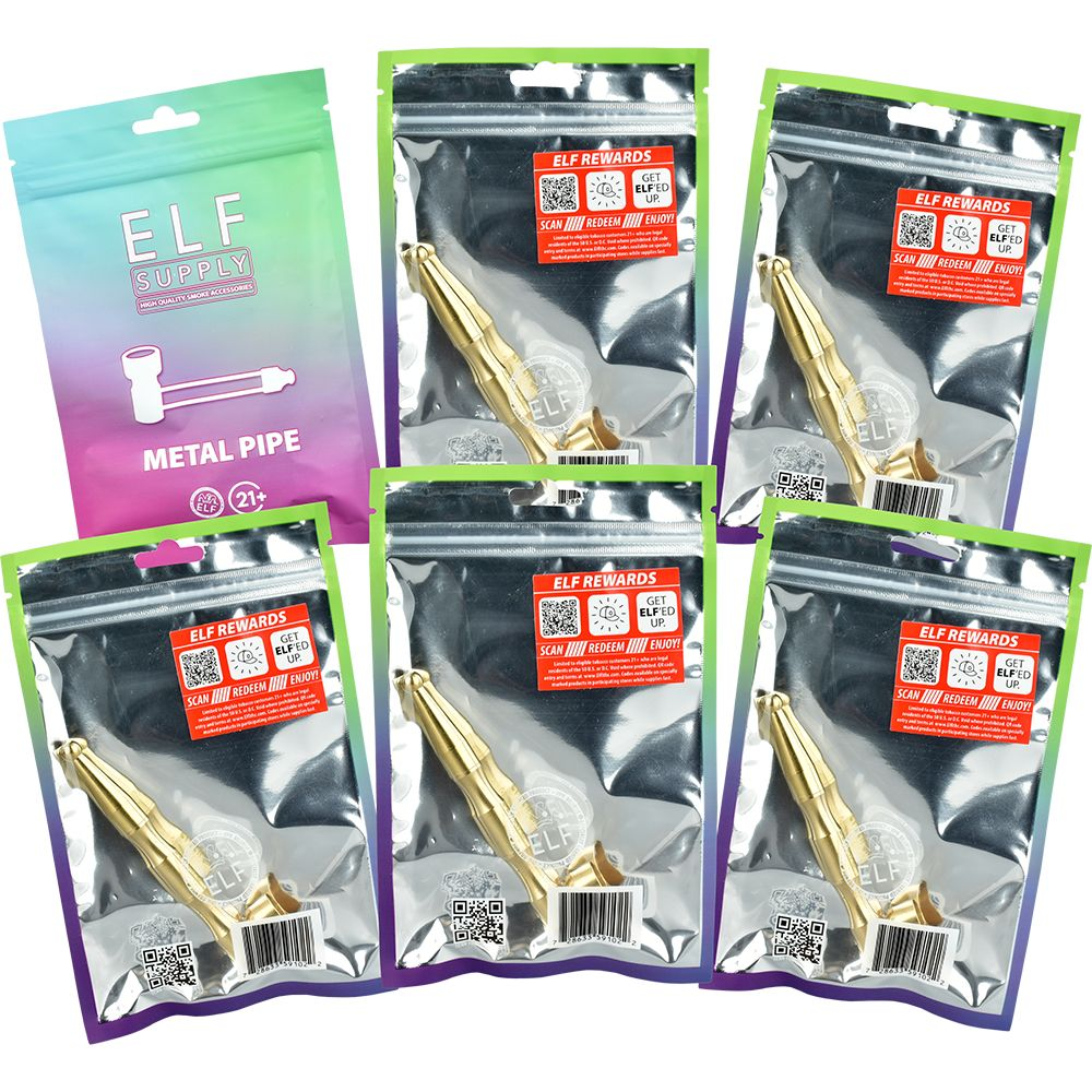 ELF Supply Metal Hand Pipe | 4" | 6ct Box