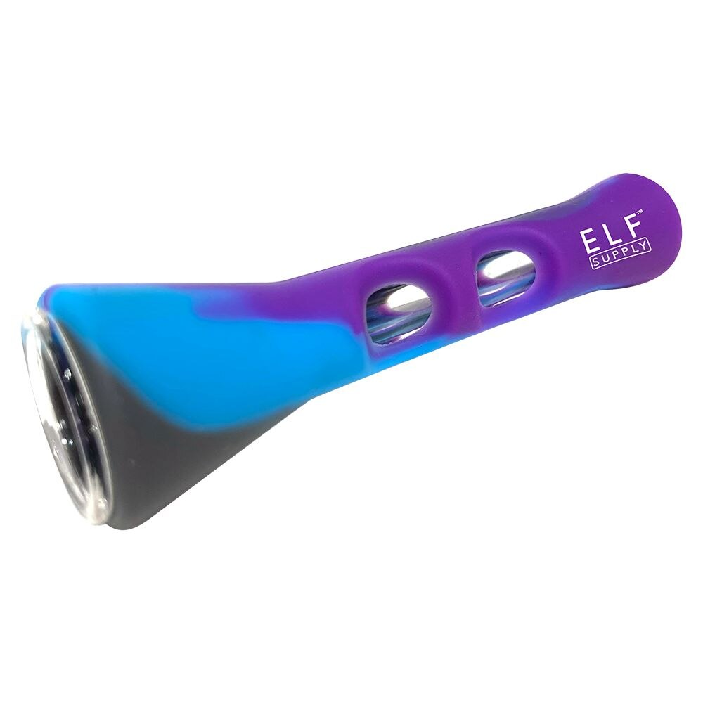 ELF Supply Silicone & Glass Chillum | 3.25" | Assorted Colors | 6ct Box