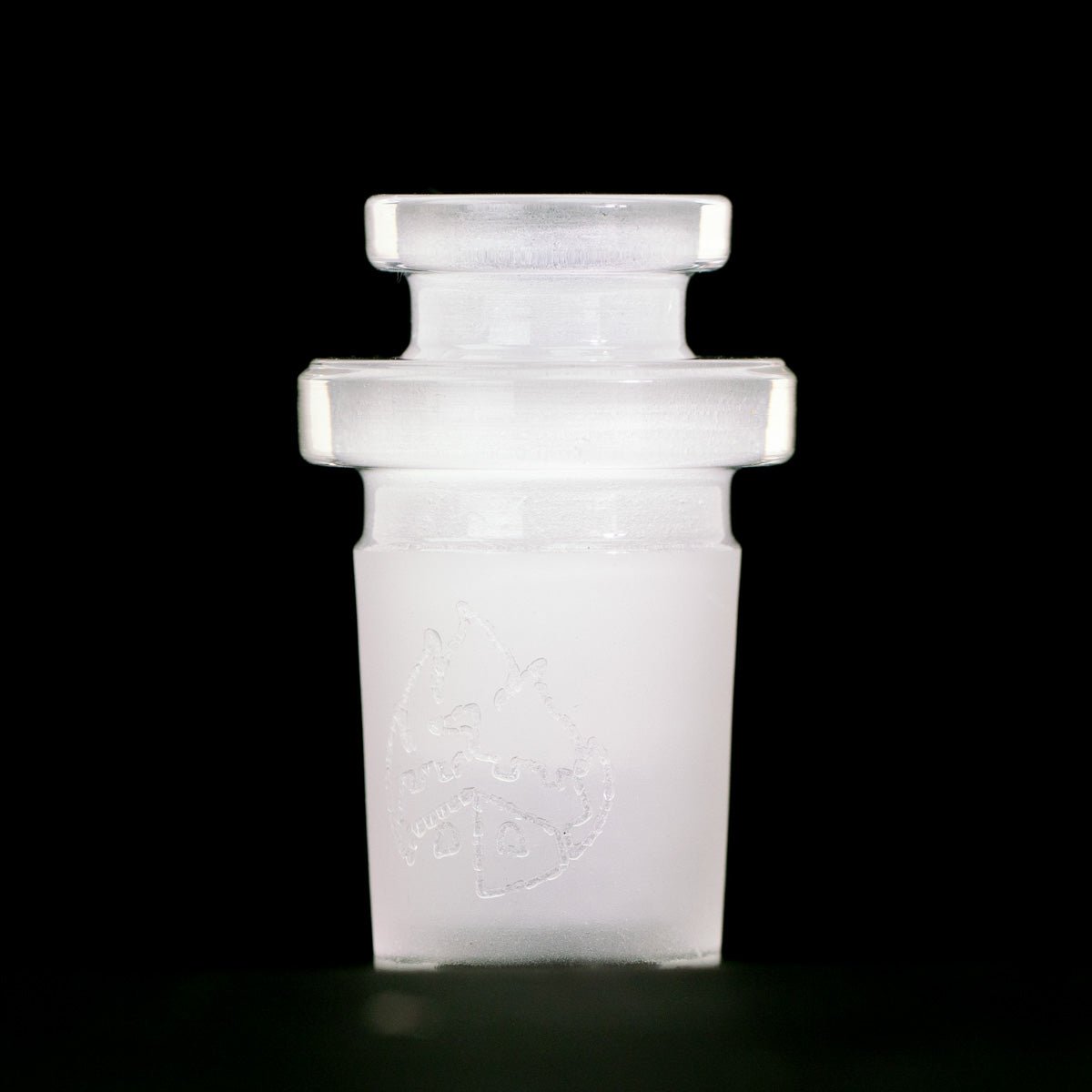 Glass reducer adapter converting larger female joint to medium size