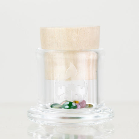 4mm glass terp pearl figurine set in reusable glass container carb cap stand