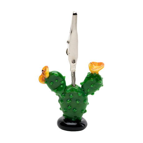 Empire Glassworks Peyote Cactus Alligator Clip for joints, front view on white background