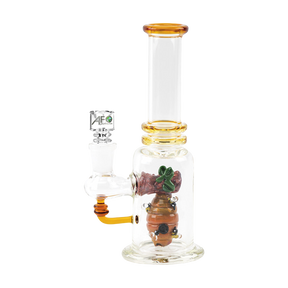 Empire Glassworks Beehive Mini Water Pipe with intricate bee design, front view on white background