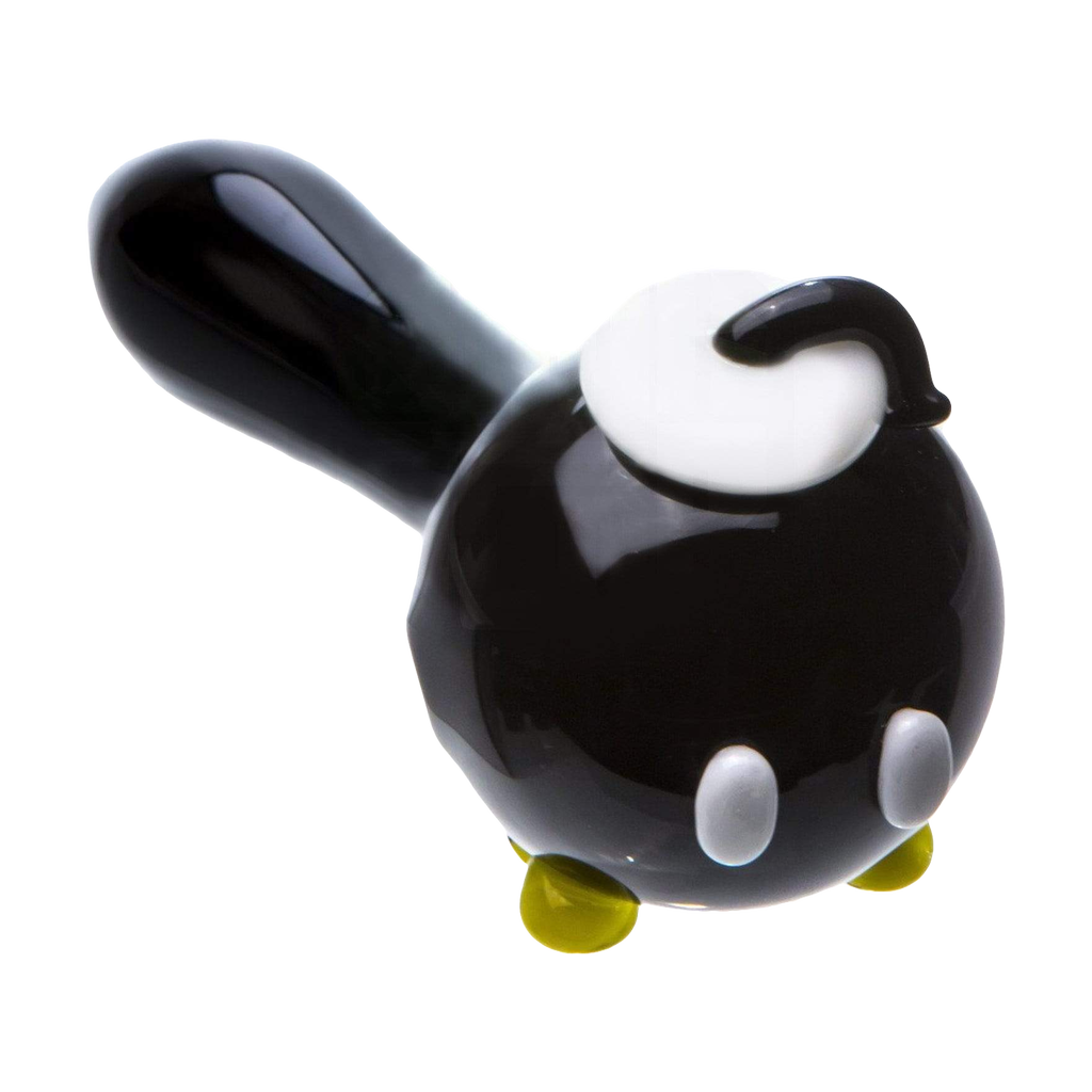 Empire Glassworks Bomberman Glass Pipe, Heady Spoon Design, Black with Color Accents