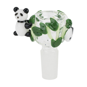 Empire Glassworks Panda Bowl Piece - Thick Borosilicate Glass, 14mm Joint, Front View